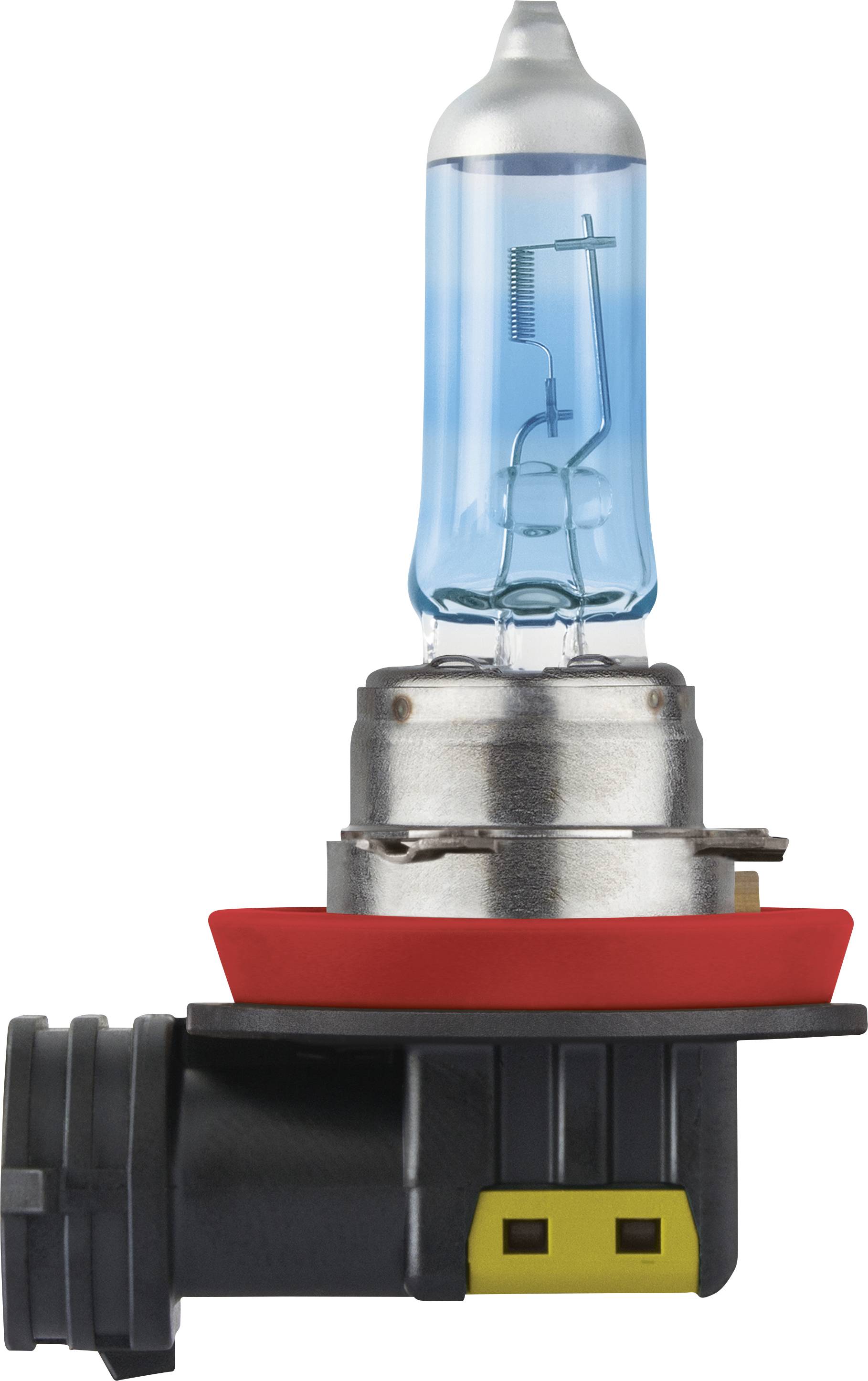 Eine einzelne Halogenlampe mit metallischen und roten Elementen, vor einem weißen Hintergrund.