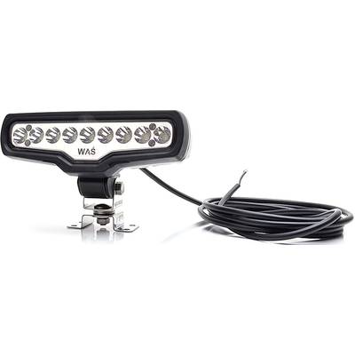 LED-Leuchte mit sieben Linsen auf Montagehalterung, verbunden mit einem langen Kabel, geeignet für Fahrzeuge oder Arbeitsmaschinen.