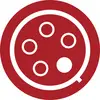 Rotes Kreissymbol mit weißem Ring und fünf kleineren Kreisen im Inneren, das einen vergrößerten Cluster oder ein Netzwerksymbol darstellt.