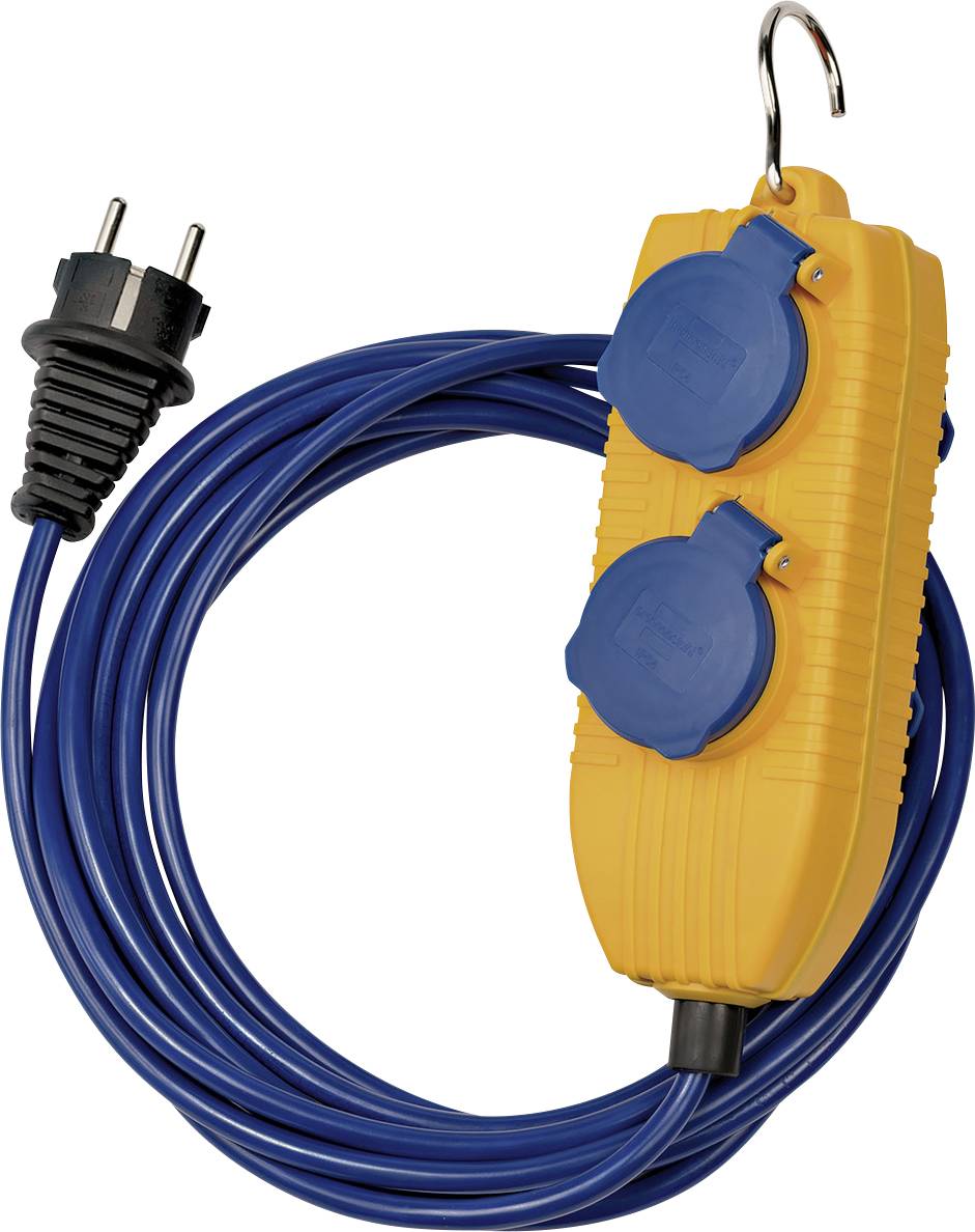 Brennenstuhl 1161750020 Strom Verlängerungskabel Gelb, Blau 5.00 m AT-N05V3V3-F 3G 1,5 mm²