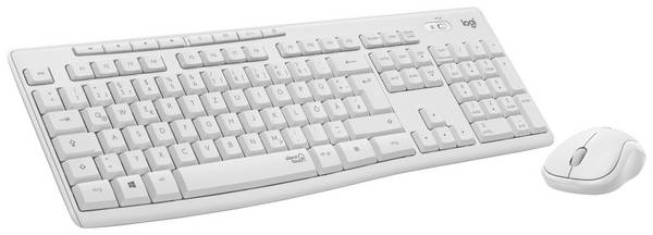 Logitech MK295 Kabellos Tastatur, Maus-Set  Deutsch, QWERTZ Grauweiß