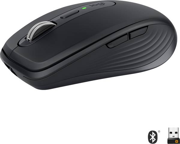 Logitech MX Anywhere 3  Maus Bluetooth®, Funk   Laser Graphite 6 Tasten 1000 dpi Wiederaufladbar