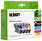 KMP Multipack Tintenpatronen 3213VAL, kompatibel mit Brother-Druckern. Enthält schwarze, cyan, magenta, gelbe Patronen und bewirbt CO2-Einsparungen.