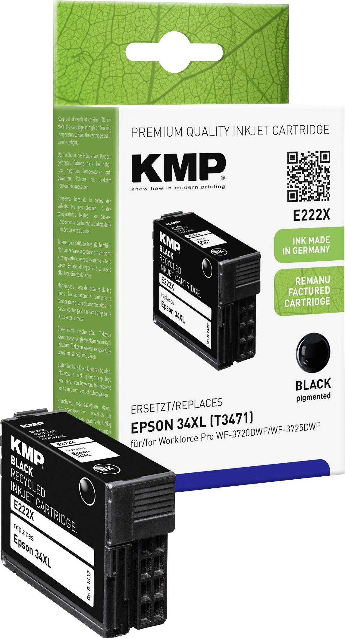 KMP Patrone Epson 34XL (T3471) black 1.100 S. E222X rebuilt. remanufactured