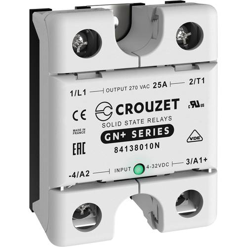 Thumbnail - Crouzet Halbleiterrelais 84138010N 25 A Schaltspannung (max.): 270 V/AC Spezieller Nulldurchgang 1 St.