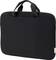 Schwarze Laptoptasche mit Tragegriffen, schlichtes Design, geeignet zum sicheren Transport von Laptops oder Tablets.