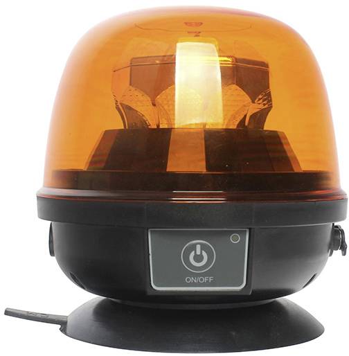 Blinklicht Rundumleuchte orange 12 V mit Magnetfuß und 4 Saugnäpfen Type 595M 