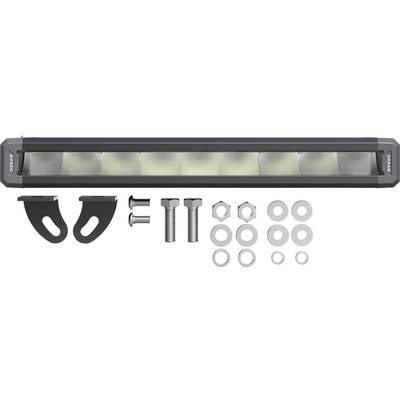 LED-Lichtleiste mit Befestigungsmaterial, Klammern, Schrauben, Muttern und Unterlegscheiben zur Montage.
