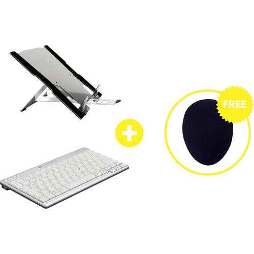 BakkerElkhuizen Homeworking Box Professional DE Home Office-Set Höhen-Bereich: 9 bis 22 cm Schwarz/Silber