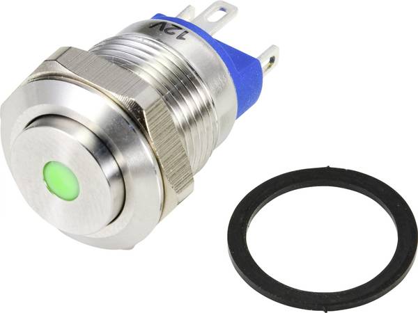 TRU COMPONENTS TC-9219000 Drucktaster 48 V/AC 2 A 1 x Aus/(Ein) tastend Grün IP67 1 St.