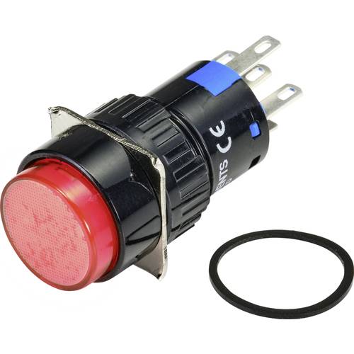 TRU COMPONENTS TC-9219044 Leuchtdrucktaster 250 V/AC 3 A 1 x Ein/(Aus) tastend Rot (Ø) 18 mm IP65 1 St.