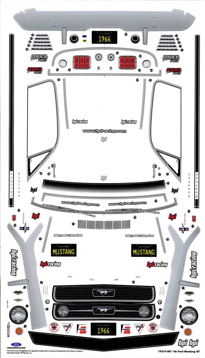 HPI Racing 17519 1:10 Karosserie 1966 Ford Mustang Gt Body 200 mm  Unlackiert, nicht ausgeschnitten kaufen