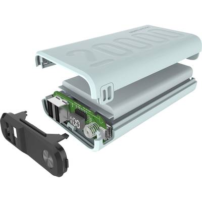 Geöffnetes elektronisches Gerät zeigt Innenleben mit Platine und Komponenten. Gehäuse trägt die Aufschrift '20000'.
