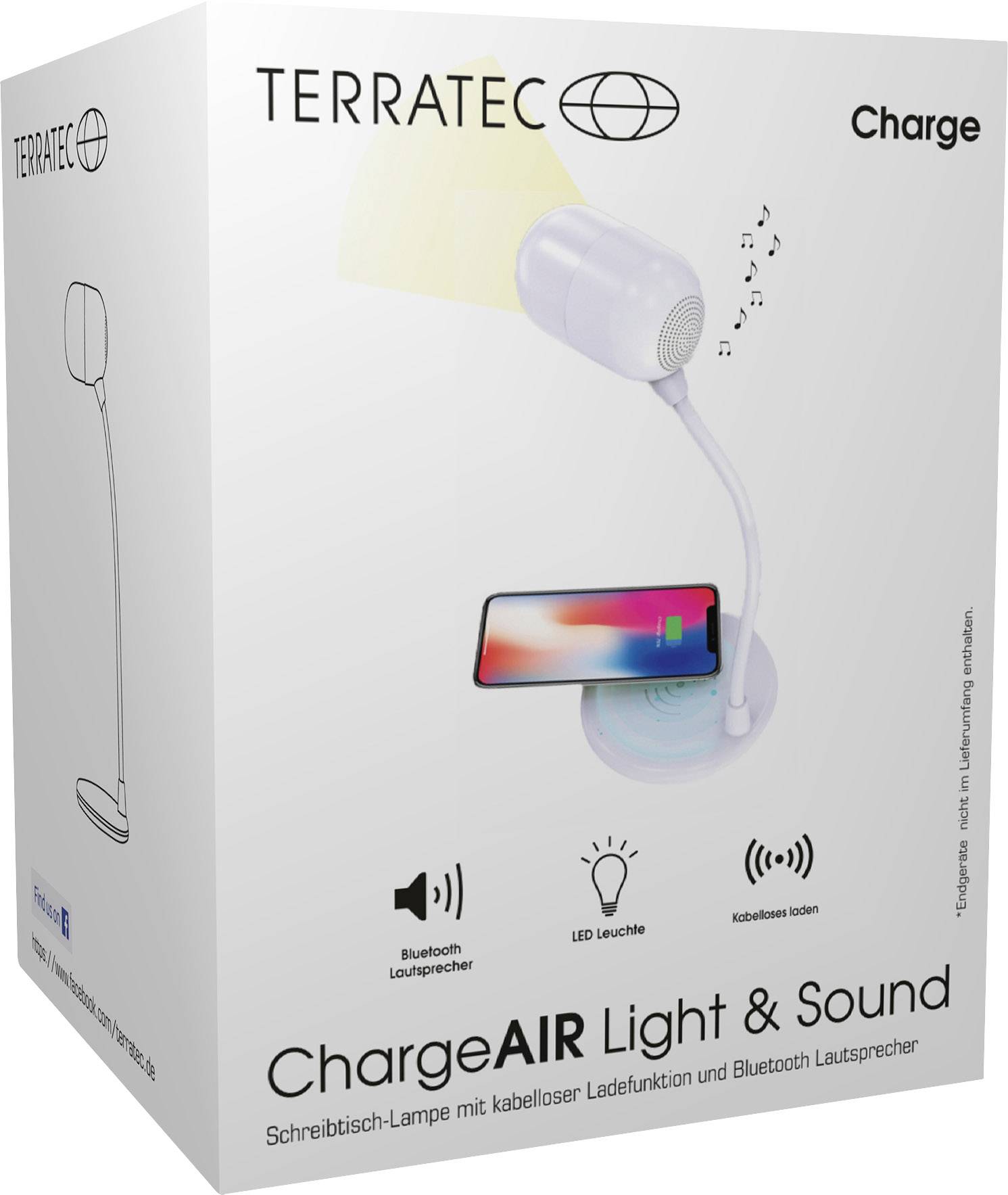 Terratec ChargeAIR Light 324190 LED-Tischlampe, Schreibtischleuchte LED Weiß-2