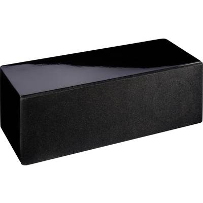 Schwarzer Yoga-Block in rechteckiger Form, verwendet zur Unterstützung bei verschiedenen Yoga-Übungen.