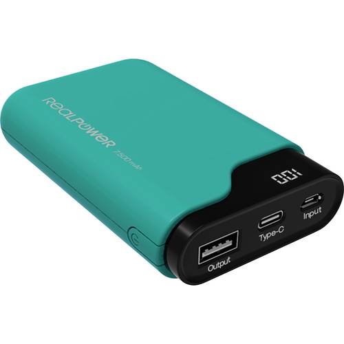 RealPower PB-7500C Powerbank 7500 mAh Li-Ion Grün