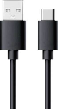 RealPower USB-Kabel  USB 2.0 USB-A Stecker, USB-C® Stecker 0.60 m Schwarz  255650