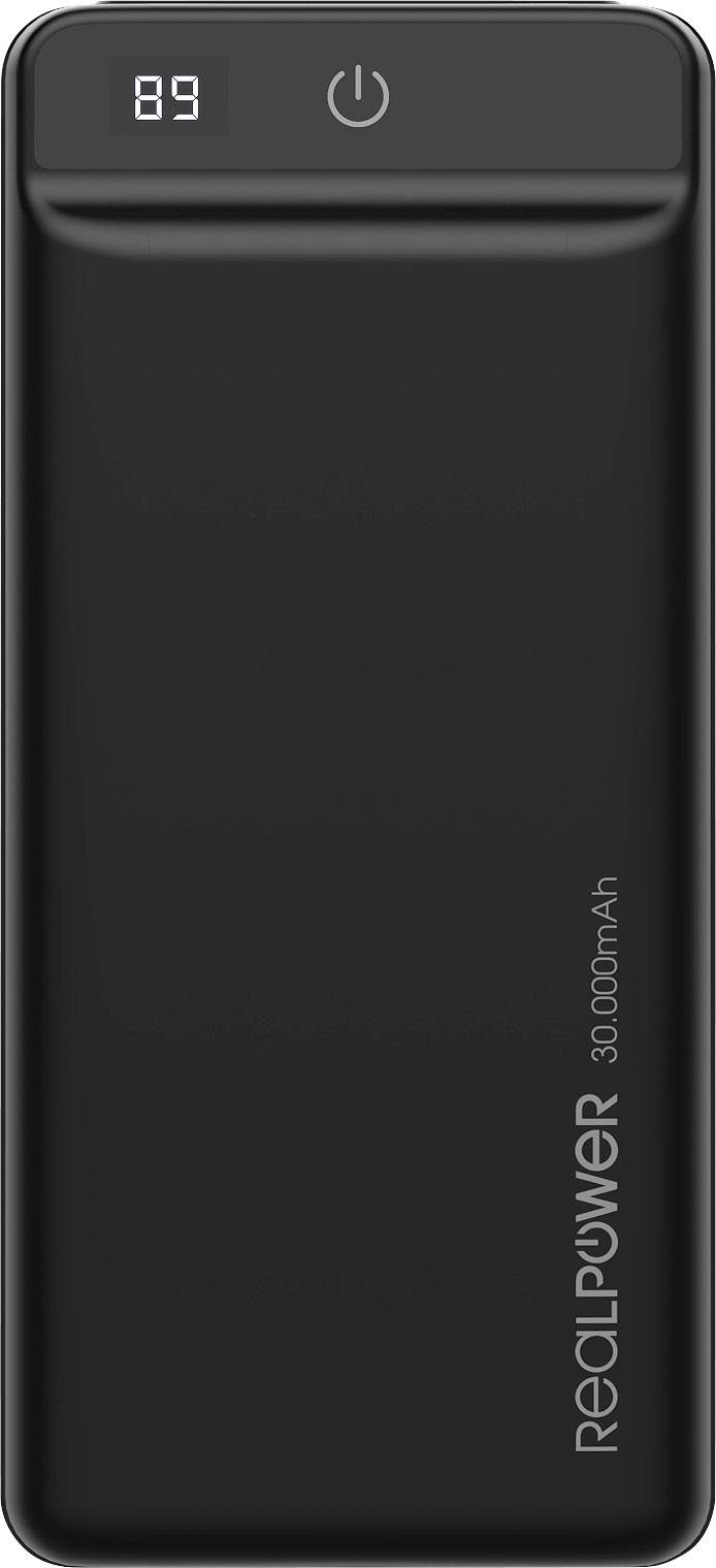 RealPower PB-30k Powerbank 30000 mAh Lithium Schwarz-1