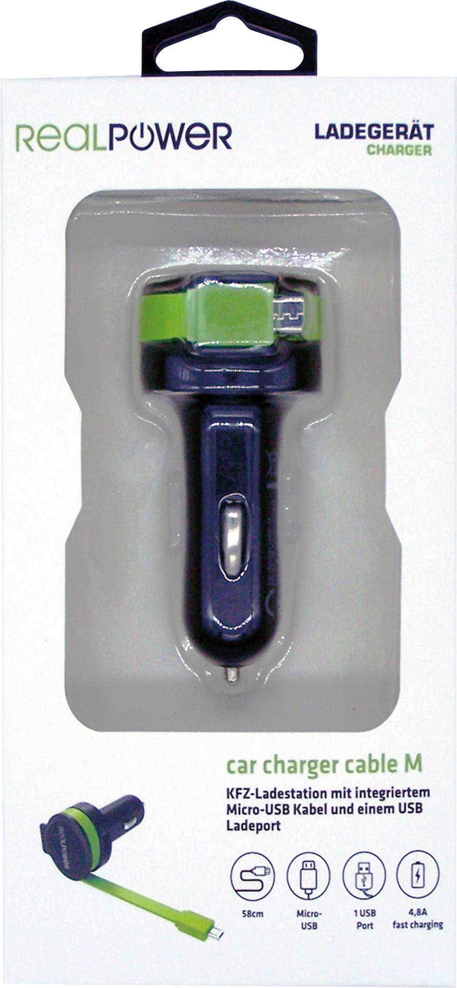 ULTRON - Realpower - Auto-Netzteil - 4.8 A - 2 Ausgabeanschlussstellen (USB, Micro-USB Typ B)-3
