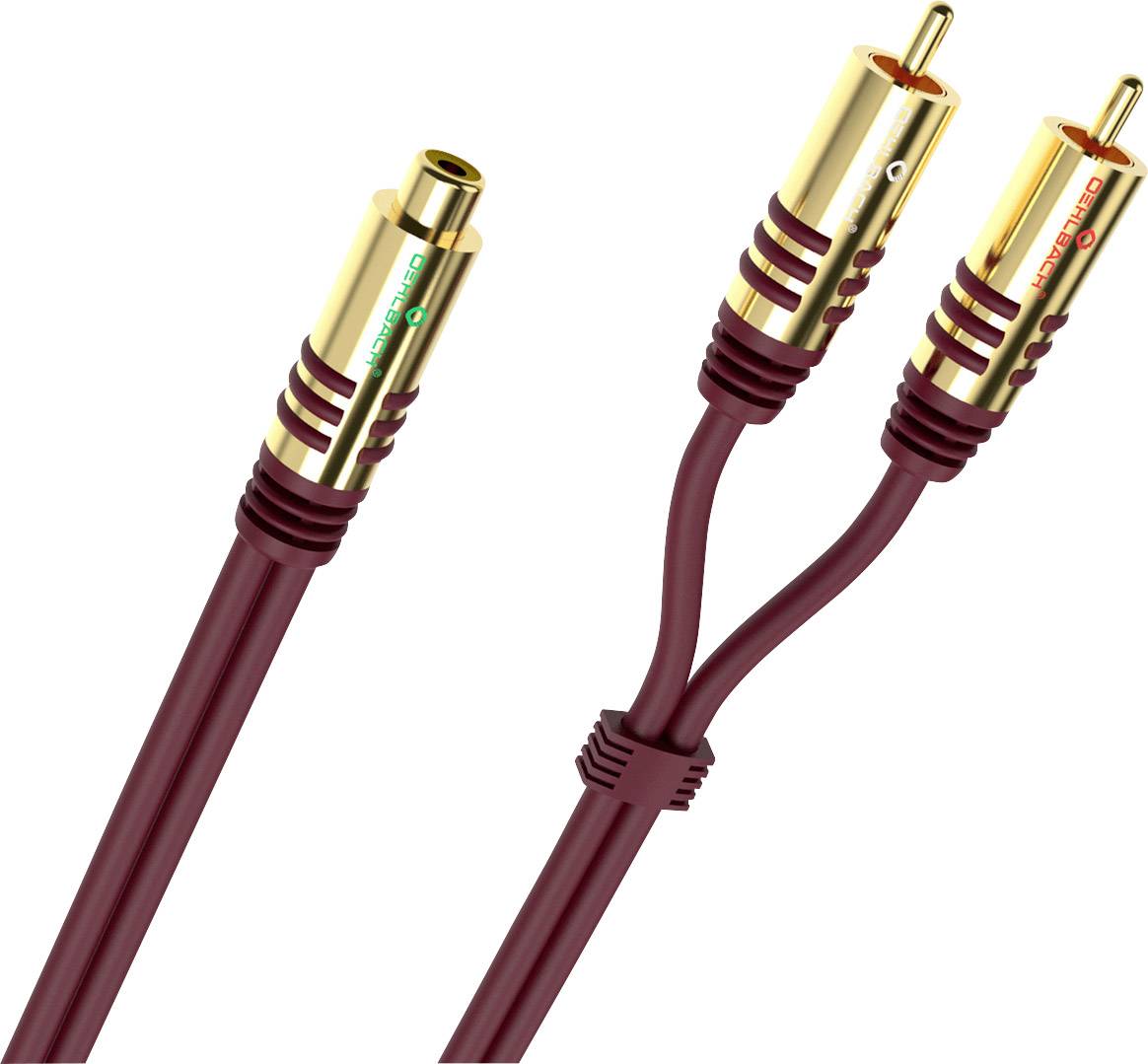 OEHLBACH NF Y-Sub Adapter Cinch Audio Adapter [2x Cinch-Stecker - 1x Cinch-Buchse] Bordeaux