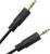 'Zwei schwarze Audiokabel mit 3,5-mm-Klinkensteckern, goldene Enden, auf weißem Hintergrund.'