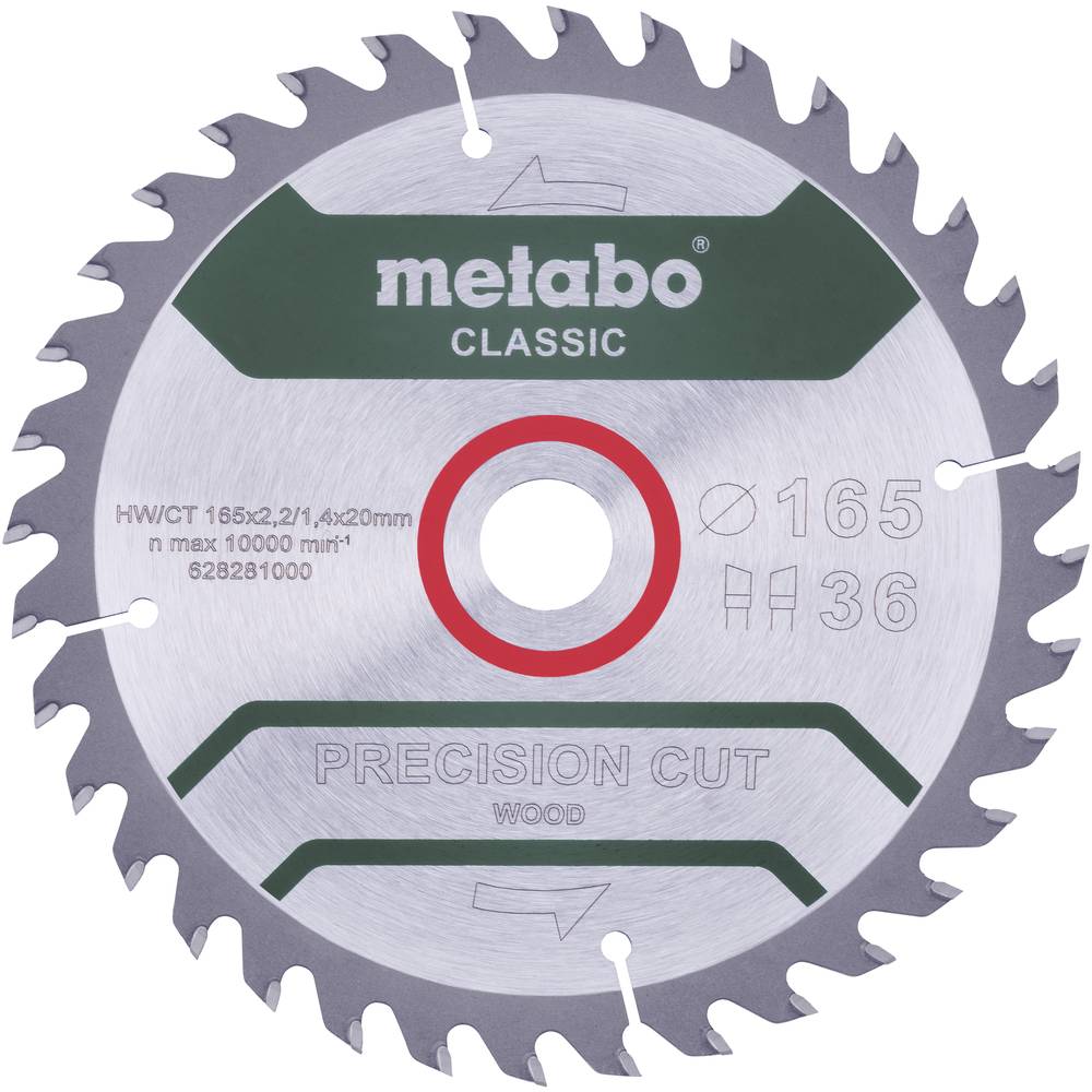 Metabo 628027000 Doorslijpschijf recht 165 mm 20 mm 1 stuk(s)