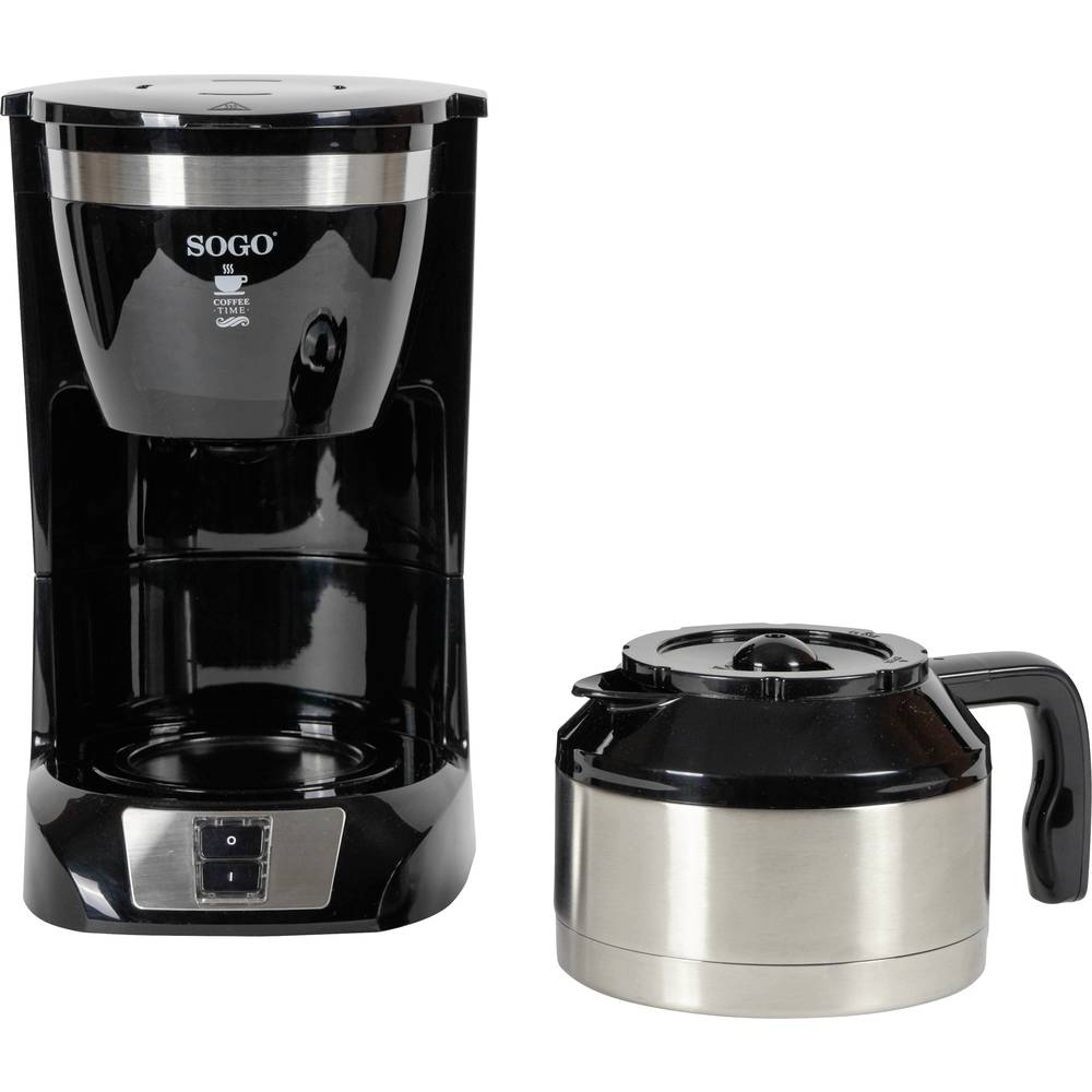 SOGO Human Technology Drip Inox 10 Koffiezetapparaat Zwart Capaciteit koppen: 10 Glazen kan, Warmhou