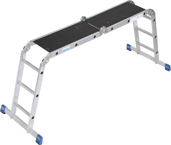 Krause 123909 Aluminium Multifunktionsleiter Arbeitshöhe (max.): 4.41 m Silber DIN EN 131 17 kg