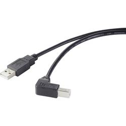 Image of Renkforce USB-Kabel USB 2.0 USB-A Stecker, USB-B Stecker 50.00 cm Schwarz 90° nach unten gewinkelt