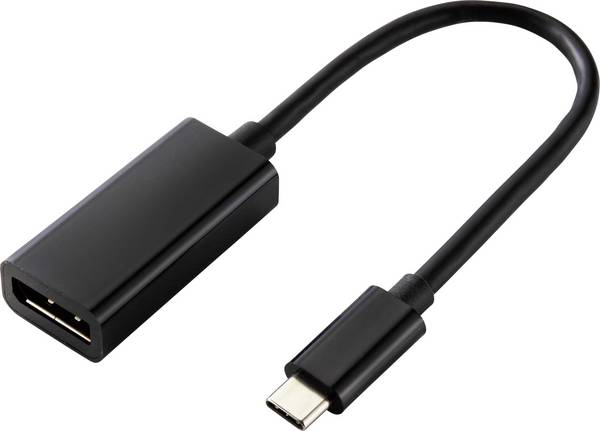 Renkforce USB-C® / DisplayPort Adapterkabel USB-C® Stecker, DisplayPort Buchse 0.14 m Schwarz RF-4613070 USB-C®-Displaykabel