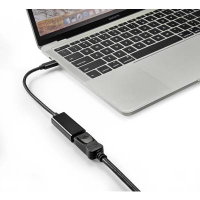 Ein Laptop ist mit einem Stromkabel verbunden, das zu einem Sicherheitsstecker führt, der Diebstahlschutz bietet.