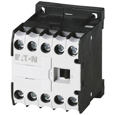 Ein schwarzes und weißes elektrisches Schütz mit der Aufschrift 'EATON' und Schalter, verwendet zur Steuerung von Stromkreisen.