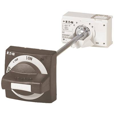 Schalter von Eaton mit den Positionen 'ON', 'OFF', '+ TRIP'. Geeignet für Spannungen bis 6000 V.