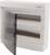 Ein weißer Sicherungskasten mit geöffneter transparenter Tür und mehreren freien Schlitzen für Sicherungen.