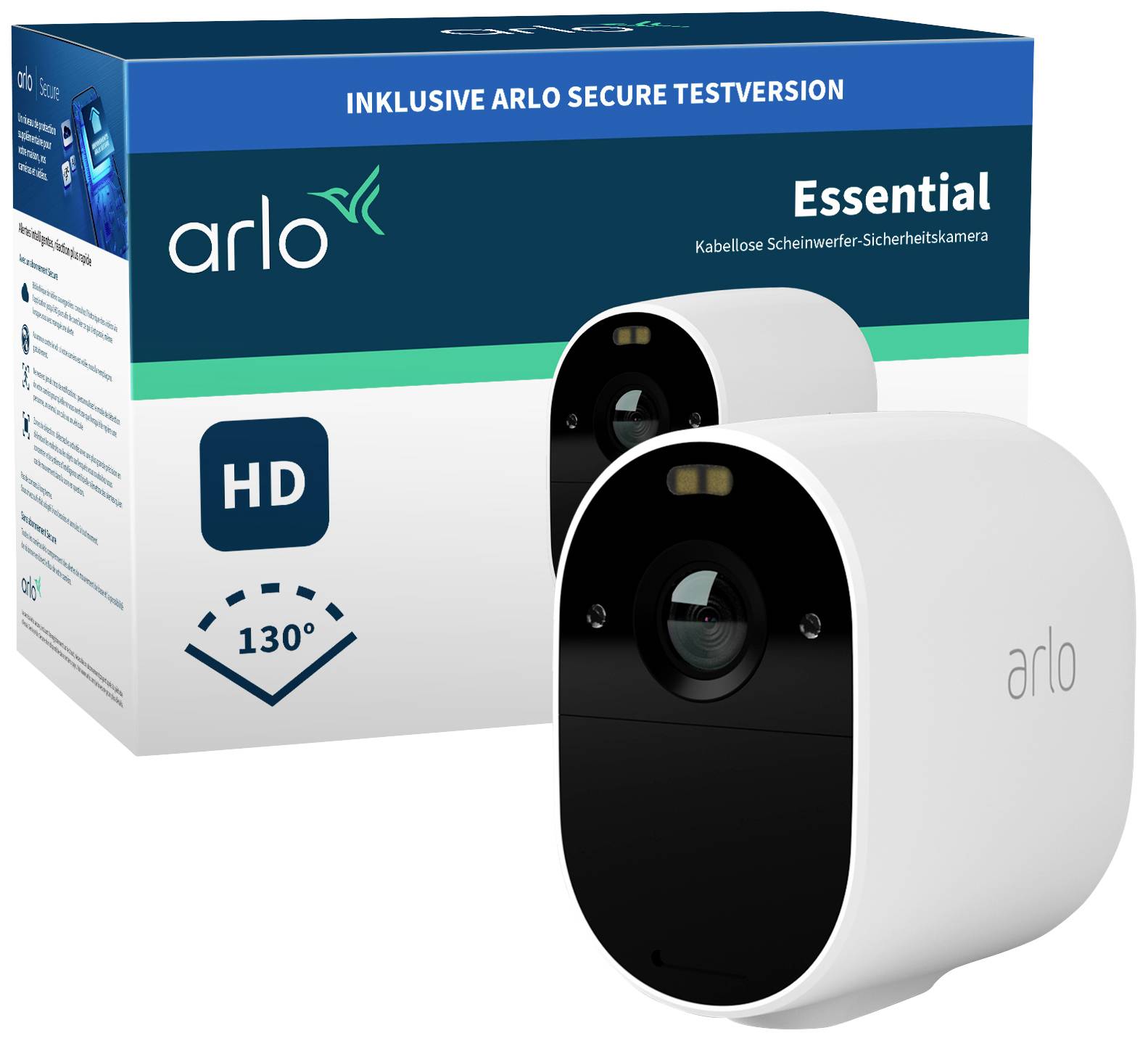 NETGEAR Arlo Essential Spotlight Kamera 1er | 1080p, 12-Fach Digitalzoom, WLAN