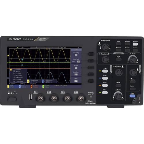 VOLTCRAFT DSO-2104 Digital-Oszilloskop kalibriert (ISO) 100 MHz 4-Kanal 1 GSa/s 80 kpts 8 Bit Digital-Speicher (DSO) 1 S...
