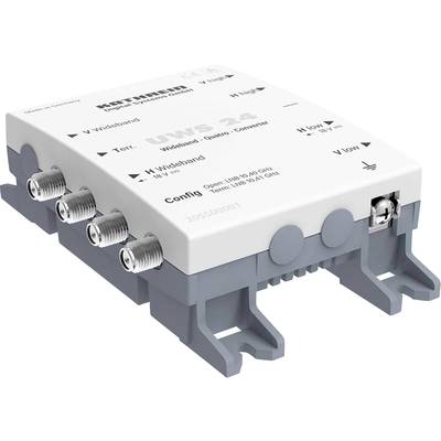 Ein weißes, rechteckiges elektrisches Gerät mit Anschlüssen auf der linken Seite. Beschriftet mit 'UWS 24' und einigen technischen Details.