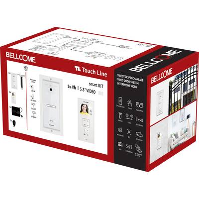 Bellcome Smart+ 3.5” Video-Kit 1 Familie  Video-Türsprechanlage Kabelgebunden Komplett-Set 8teilig Weiß