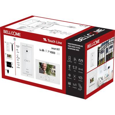 Bellcome Smart 7" Video-Kit 1 Familie  Video-Türsprechanlage Kabelgebunden Komplett-Set 8teilig Weiß