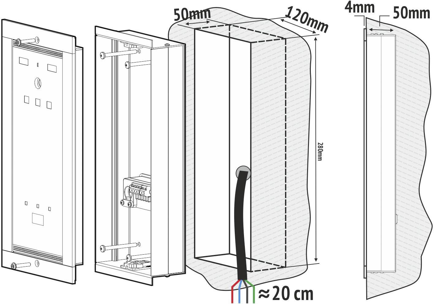 Bellcome Video-Türsprechanlage Advanced Außeneinheit  Unterputz Schwarz-2