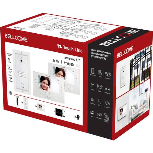 Bellcome Advanced 7 Video-Kit 2 Familie Video-Türsprechanlage Kabelgebunden Komplett-Set 14teilig Weiß