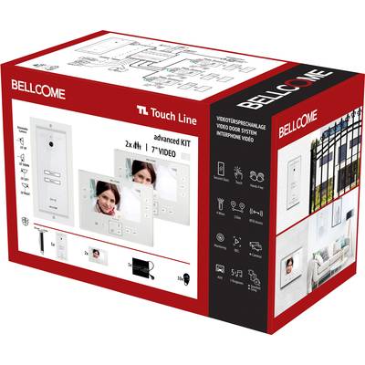 Bellcome Advanced 7" Video-Kit 2 Familie  Video-Türsprechanlage Kabelgebunden Komplett-Set 14teilig Weiß