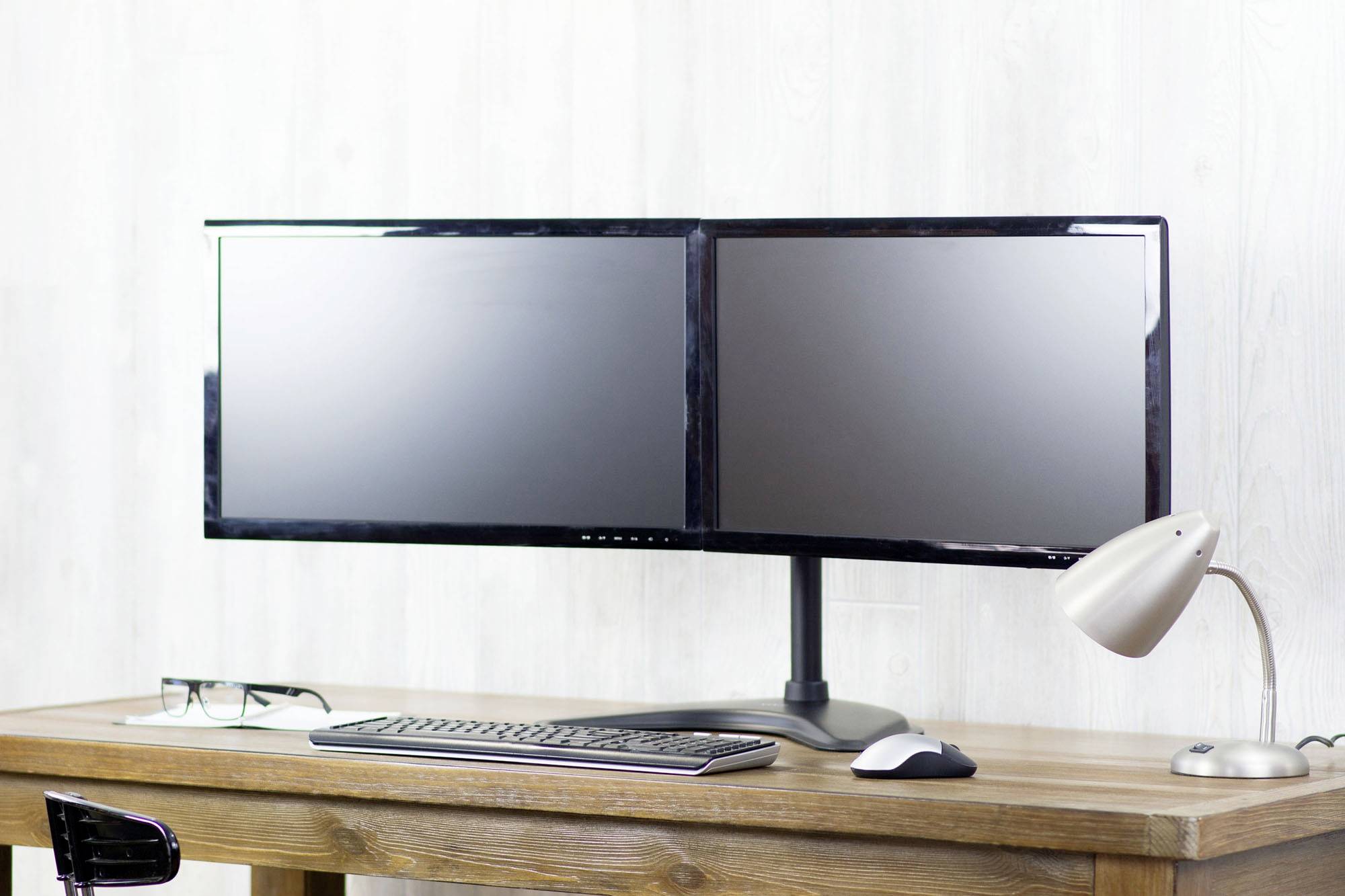 TECHly ICA-LCD-2524 Monitor-Standfuß 2 Display(s) 33,0 cm (13") - 81,3 cm (32") Schwarz Neigbar, Schwenkbar, Höhenverste-1