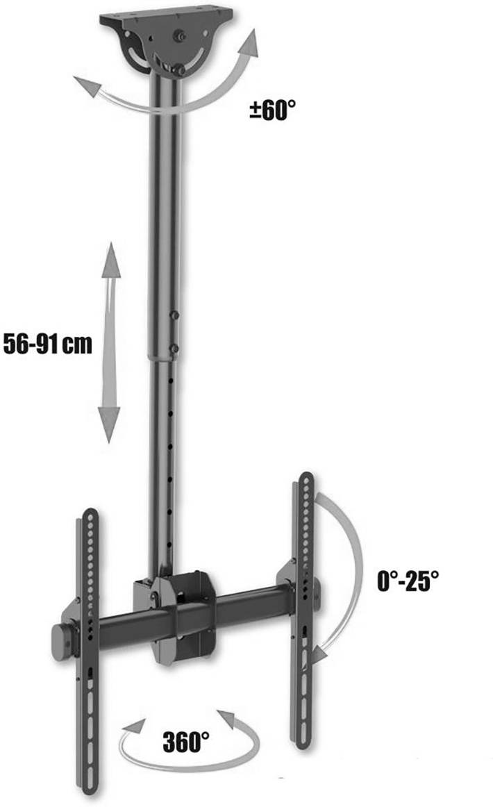 TECHly ICA-CPLB-944S TV-Deckenhalterung 81,3 cm (32") - 139,7 cm (55") Deckenhalter, Neigbar, Schwenkbar-5
