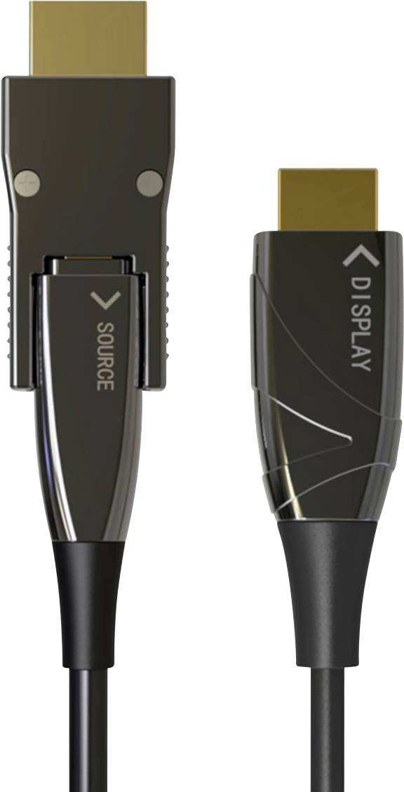 TECHly HDMI Anschlusskabel USB-C® Stecker 20.00 m Schwarz ICOC-HDMI-HY2D-020 AOC (Aktives optisches Kabel) HDMI-Kabel-1