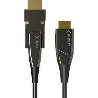 TECHly HDMI Anschlusskabel USB-C® Stecker 20.00 m Schwarz ICOC-HDMI-HY2D-020 AOC (Aktives optisches Kabel) HDMI-Kabel-1