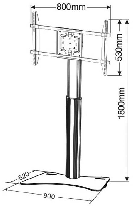 TECHly ICA-TR39 TV-Standfuß 81,3 cm (32") - 177,8 cm (70") Bodenständer, Rotierbar-3