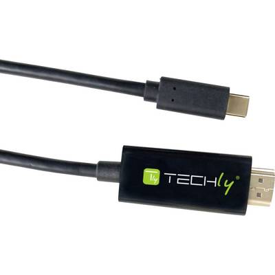 TECHly HDMI / USB-C® Anschlusskabel USB-C® Stecker 2.00 m Schwarz IADAP-USBC-HDMI2TY HDMI-Kabel-1