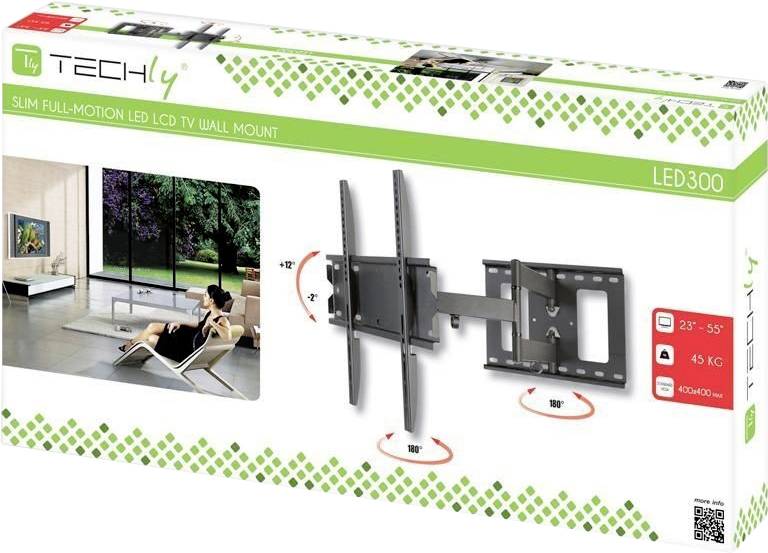 TECHly ICA-PLB-148M TV-Wandhalterung 58,4 cm (23") - 139,7 cm (55") Neigbar, Schwenkbar, Rotierbar Integrierte Wasserwaa-1
