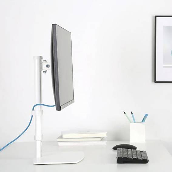 TECHly ICA-LCD-260 Monitor-Standfuß 1 Display(s) 43,2 cm (17") - 68,6 cm (27") Weiß Höhenverstellbar, Neigbar, Rotierbar-2
